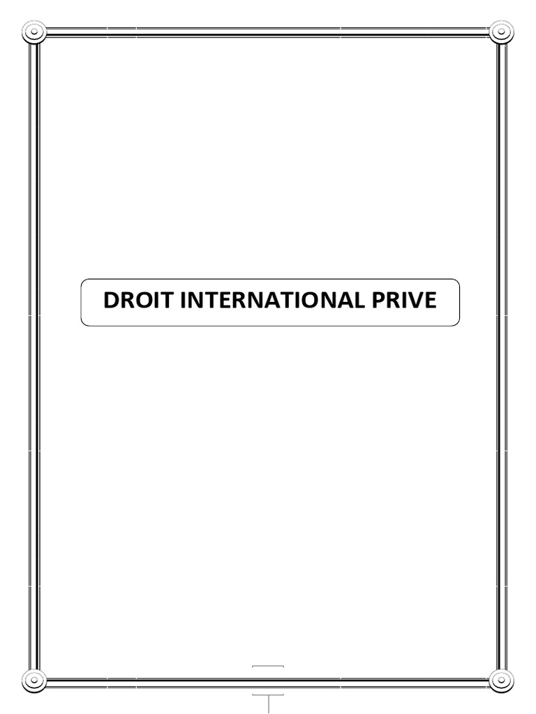 Droit International Privé : Concepts Clés | PDF | Loi | Droit privé