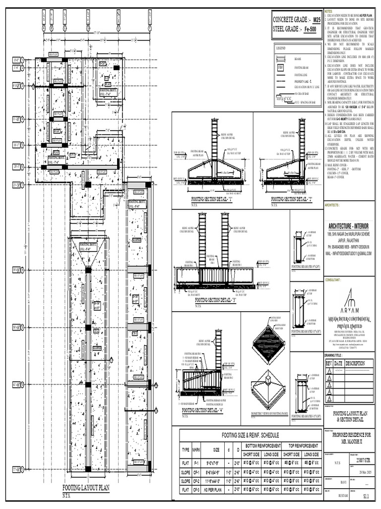 Footing and Column Layout Plan | PDF | Structural Engineering | Civil ...