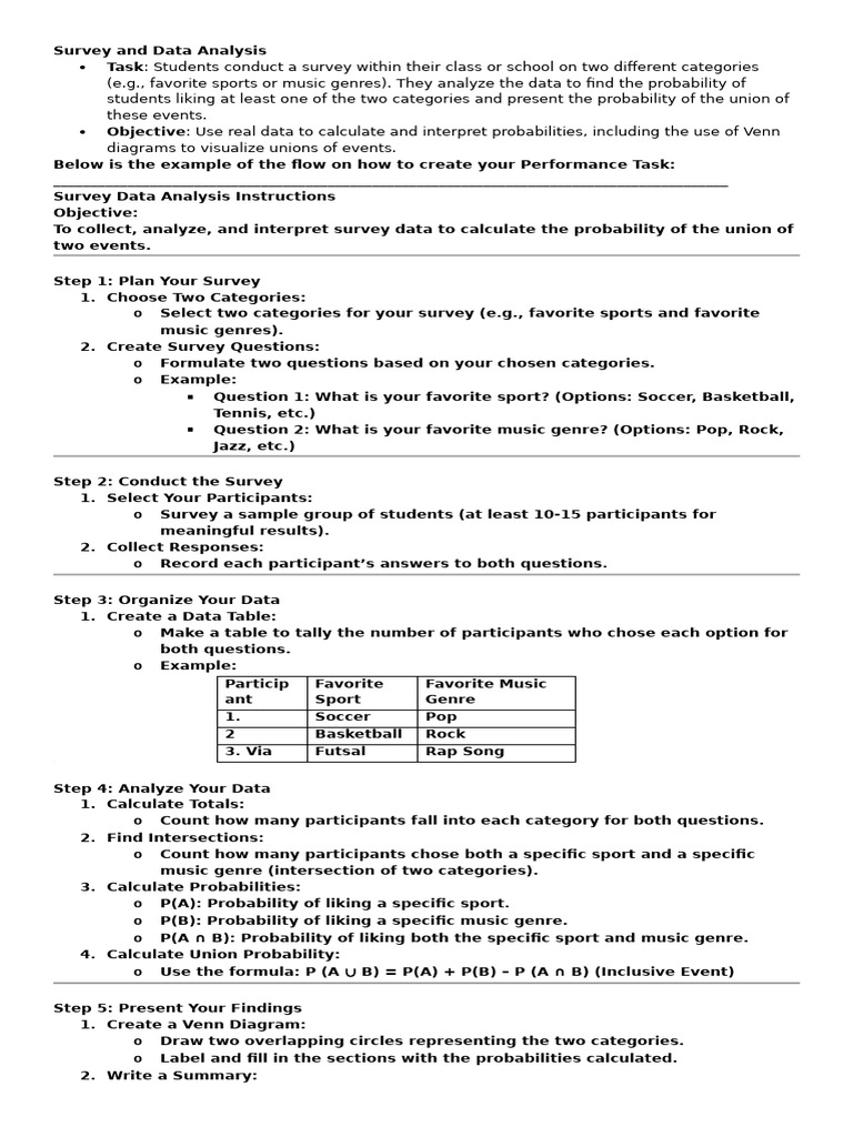 Survey Data Analysis and Probability | PDF | Data | Data Analysis