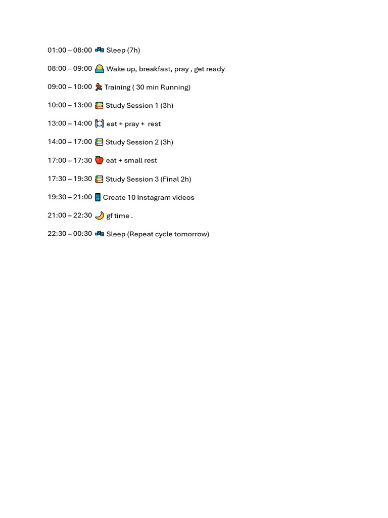 Daily Routine for Productivity | PDF