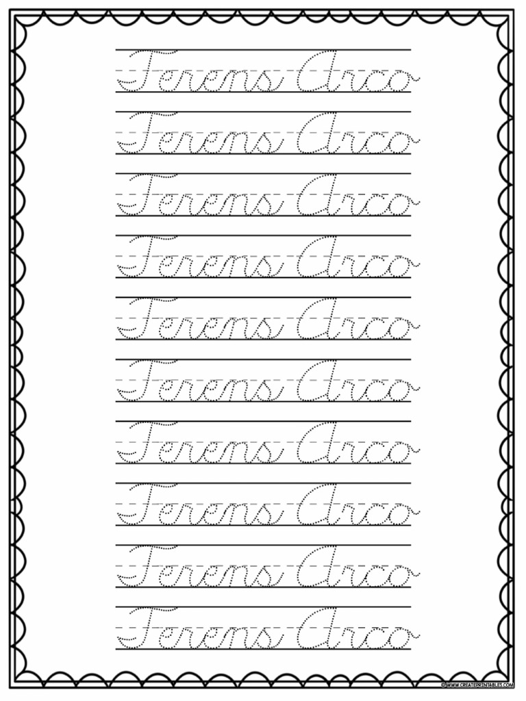 Cursive Name Tracing Worksheet C4B2 107B 9969 | PDF