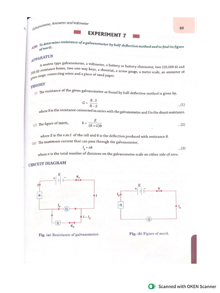 To Determine Resistance of Galvanometer by Half Deflection Experiment 5 ...