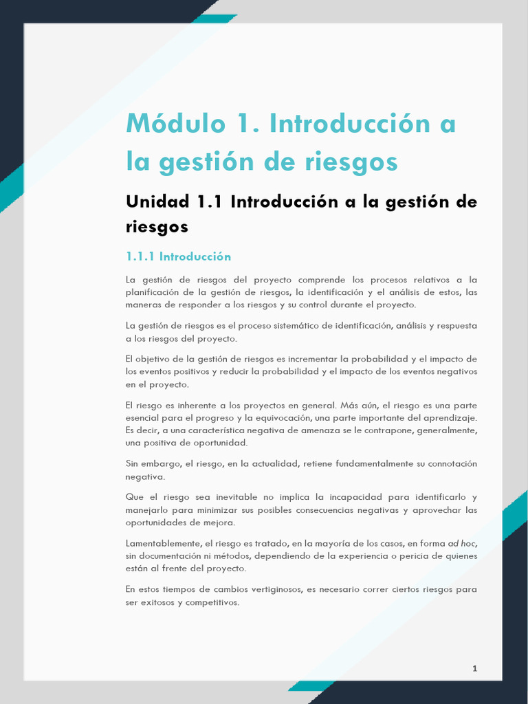 Gestión de Riesgos en Proyectos | PDF | Riesgo | Planificación