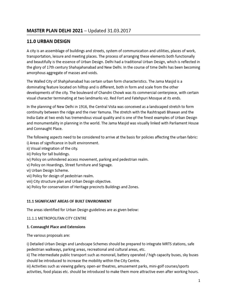 Delhi Urban Design Master Plan 2021 | PDF | Road | Urban Design