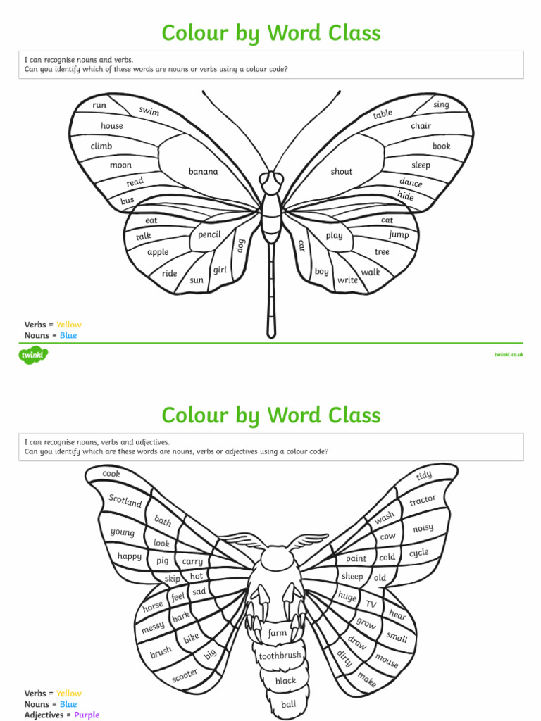 Colour Coding Word Classes | PDF
