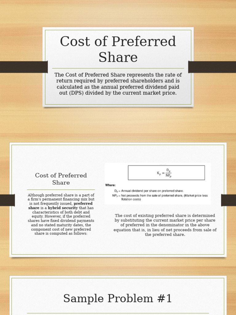Cost of Preferred Share Discussion | PDF