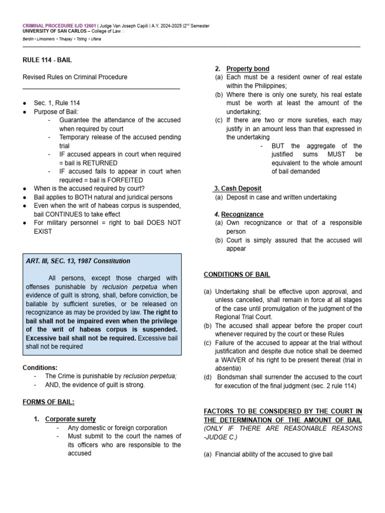 Understanding Bail in Criminal Procedure | PDF | Bail | Extradition