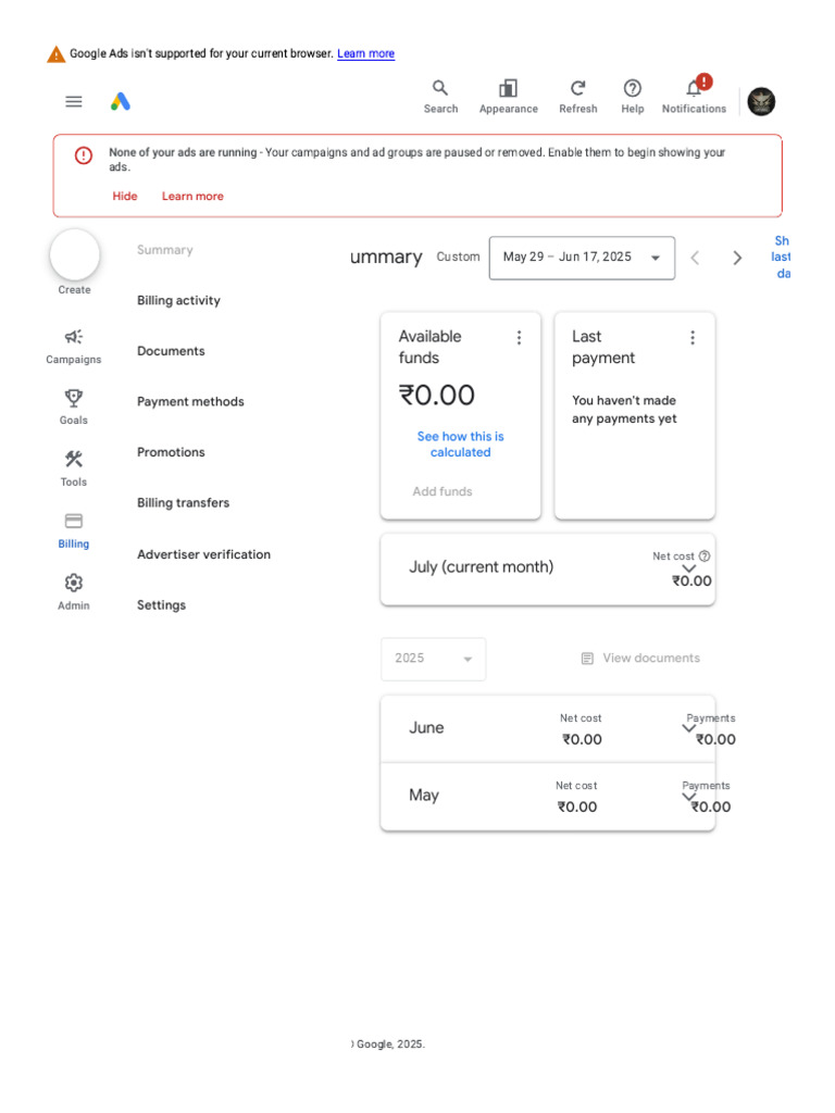 Google Ads Billing Overview | PDF | Software