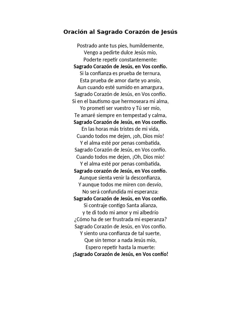 Oración Al Sagrado Corazón de Jesús | PDF
