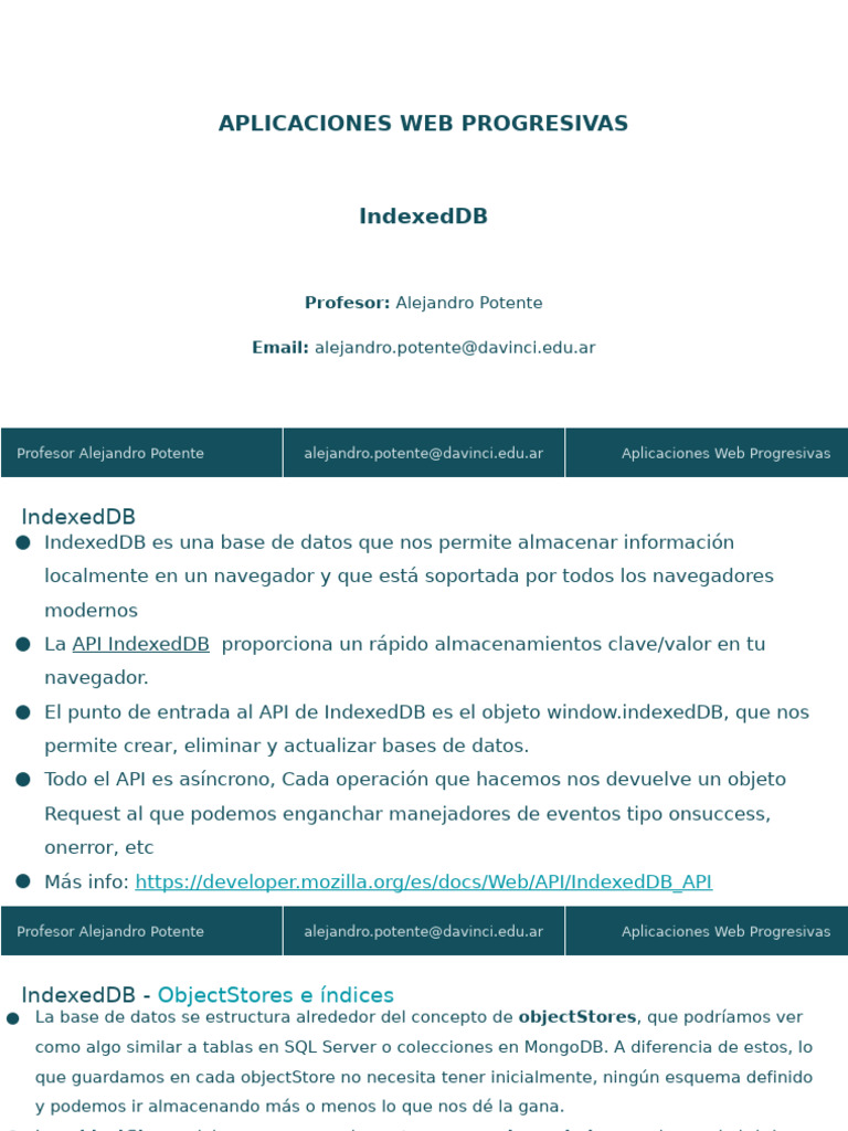 Awp d06 IndexedDB | PDF | Bases de datos | Mongo Db