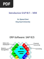 Introduction SAP R/3 - MM: Dr. Djamal Ziani King Saud University