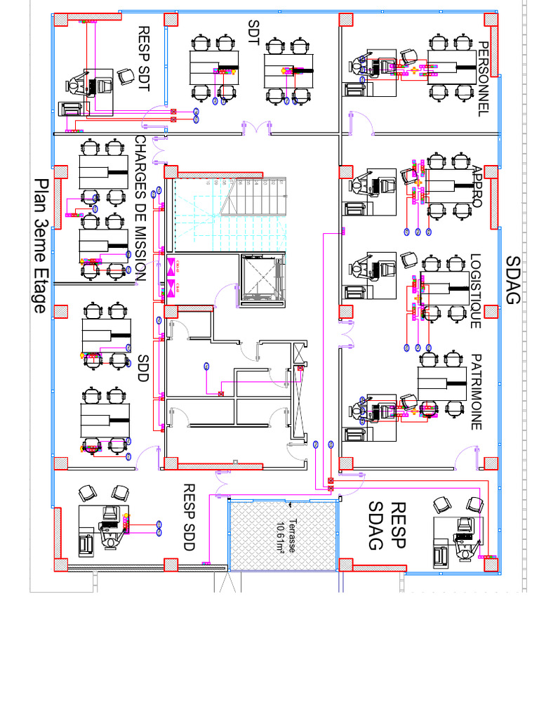Plan du 3e étage avec terrasse | PDF | Sols | Infrastructure piétonne