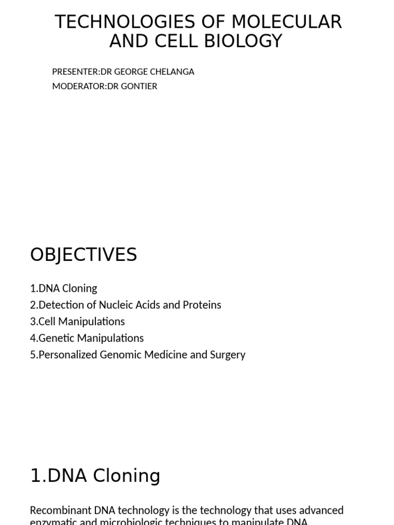 Molecular and Cell Biology Techniques | PDF | Polymerase Chain Reaction ...