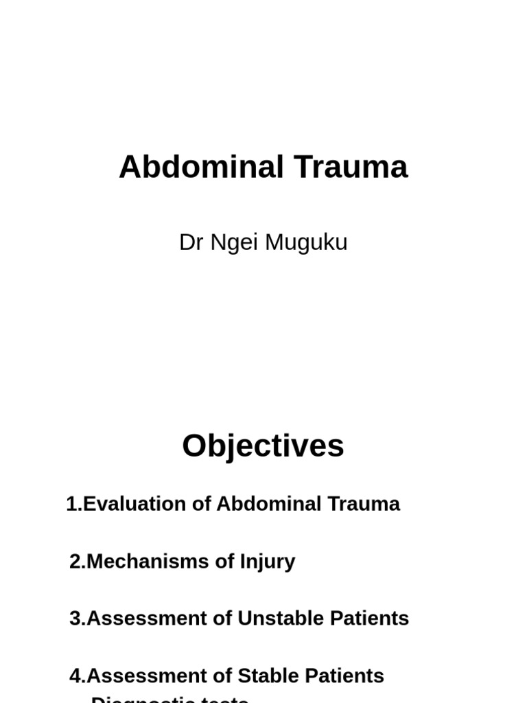 Abdominal Trauma Assessment Guidelines | PDF | Peritoneum | Major Trauma