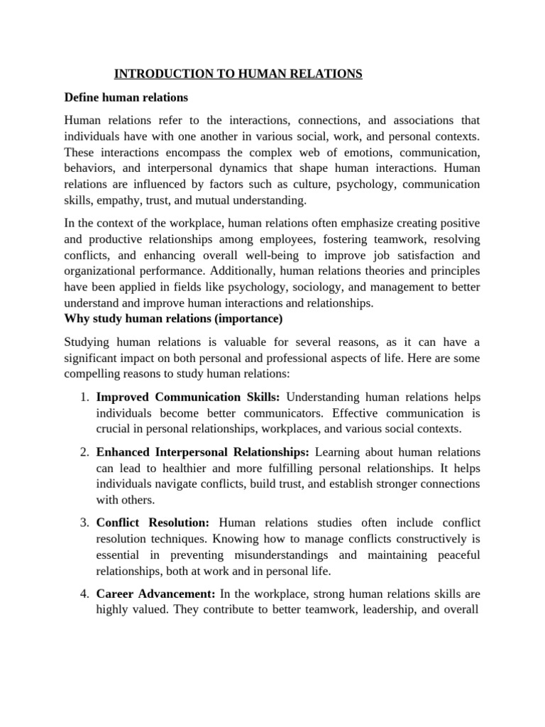 Understanding Human Relations Essentials | PDF | Interpersonal ...