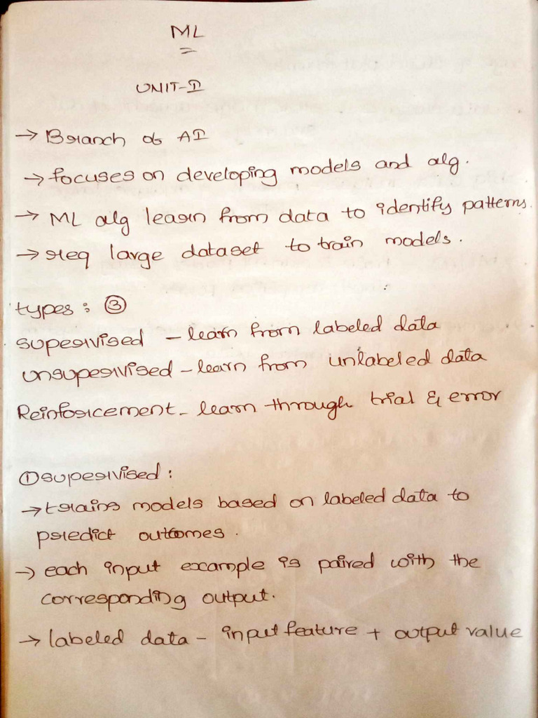 ML Unit 1.1 | PDF