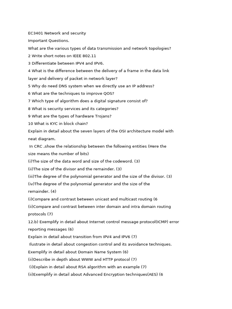 Important Questions | PDF