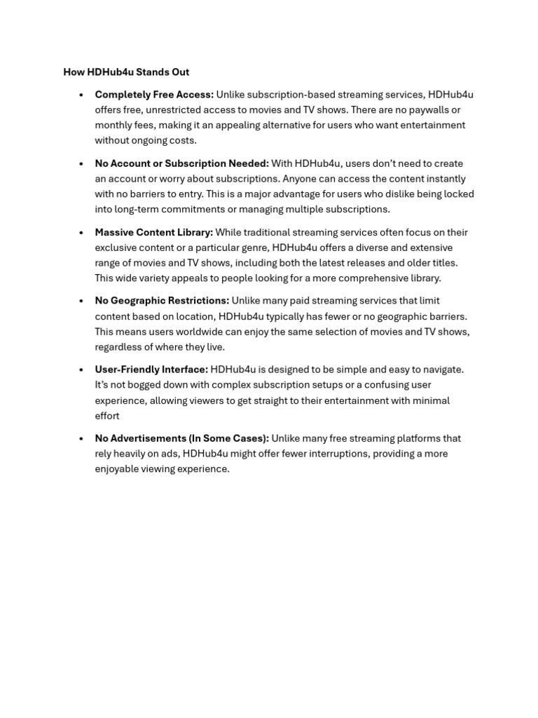HDHub4u Free Streaming Simplified PDF