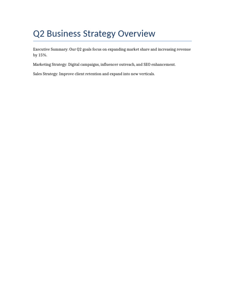 Business Presentation Summary | PDF