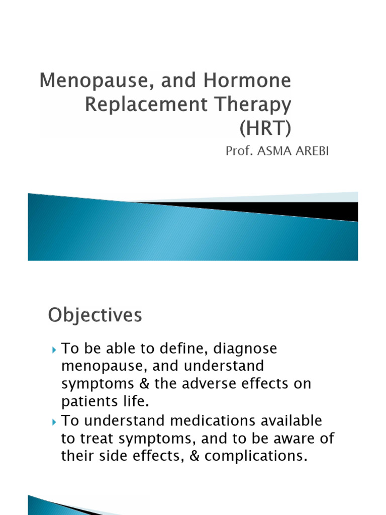 Menopause and Hormone Replacement Therapy | PDF | Menopause | Menstrual ...