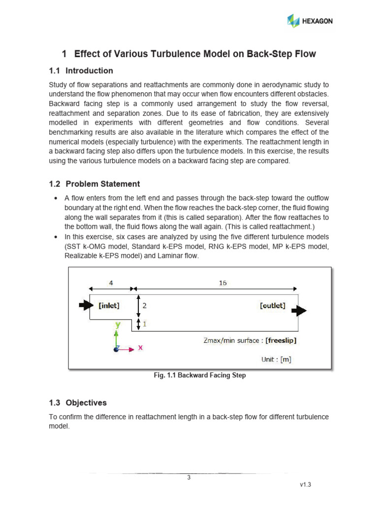 Turbulence Models in Back-Step Flow Analysis | PDF | Fluid Dynamics ...