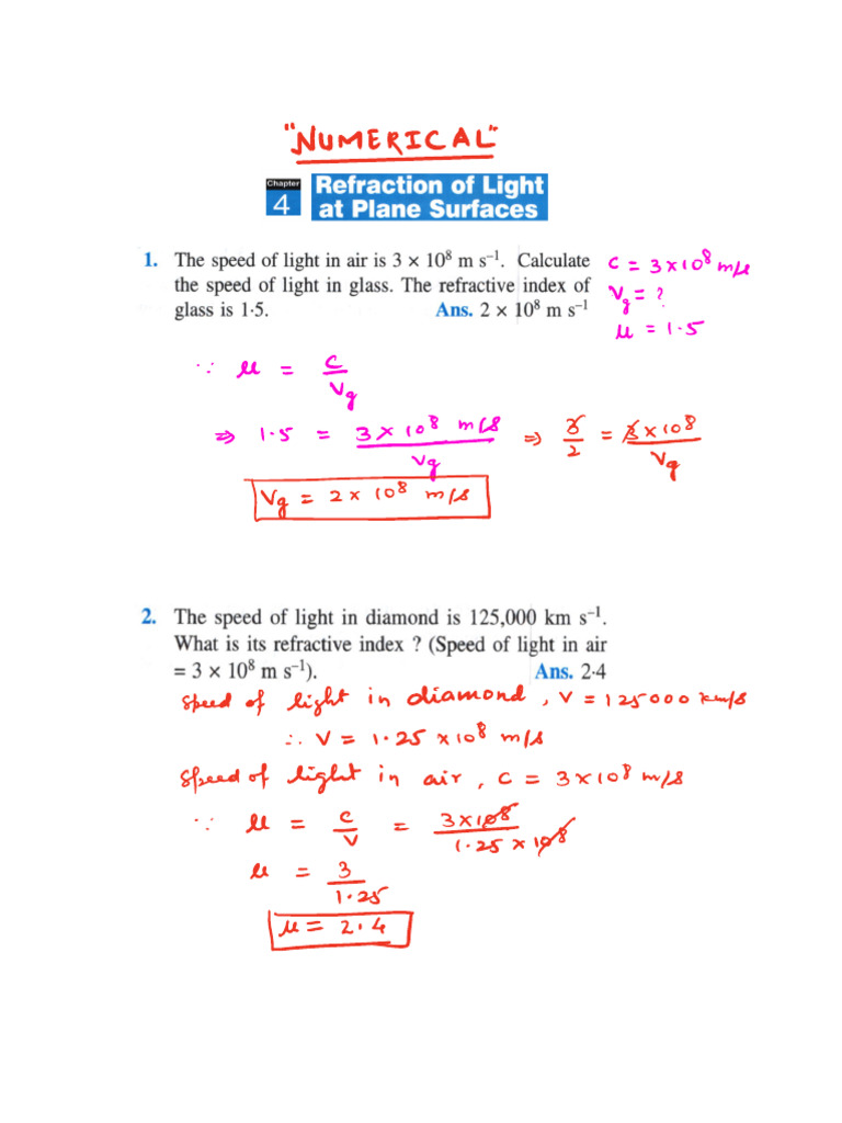 Refraction of Light | PDF