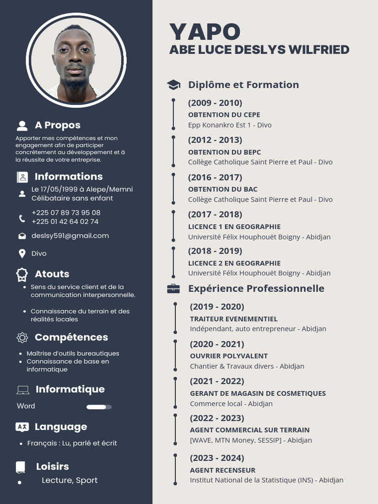 Profil professionnel de Yapo Abe Luce Deslys | PDF