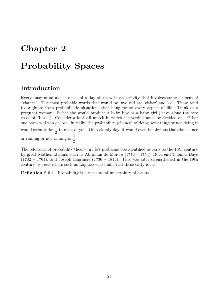 EPS Chapter 2 Probability Spaces JNN OK | PDF | Probability ...