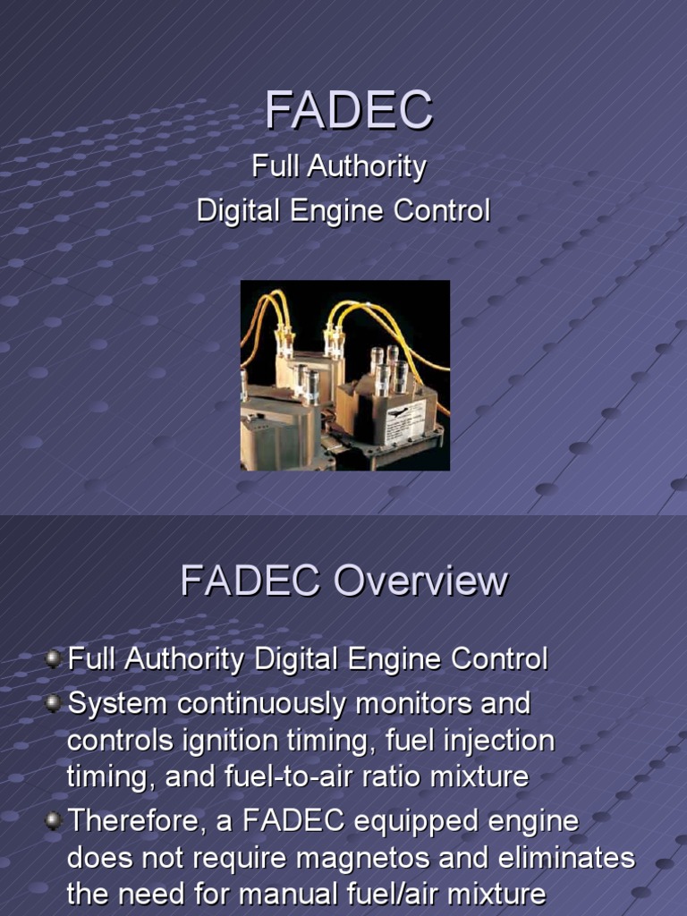 FADEC System Overview and Components | PDF | Ignition System | Rotating ...