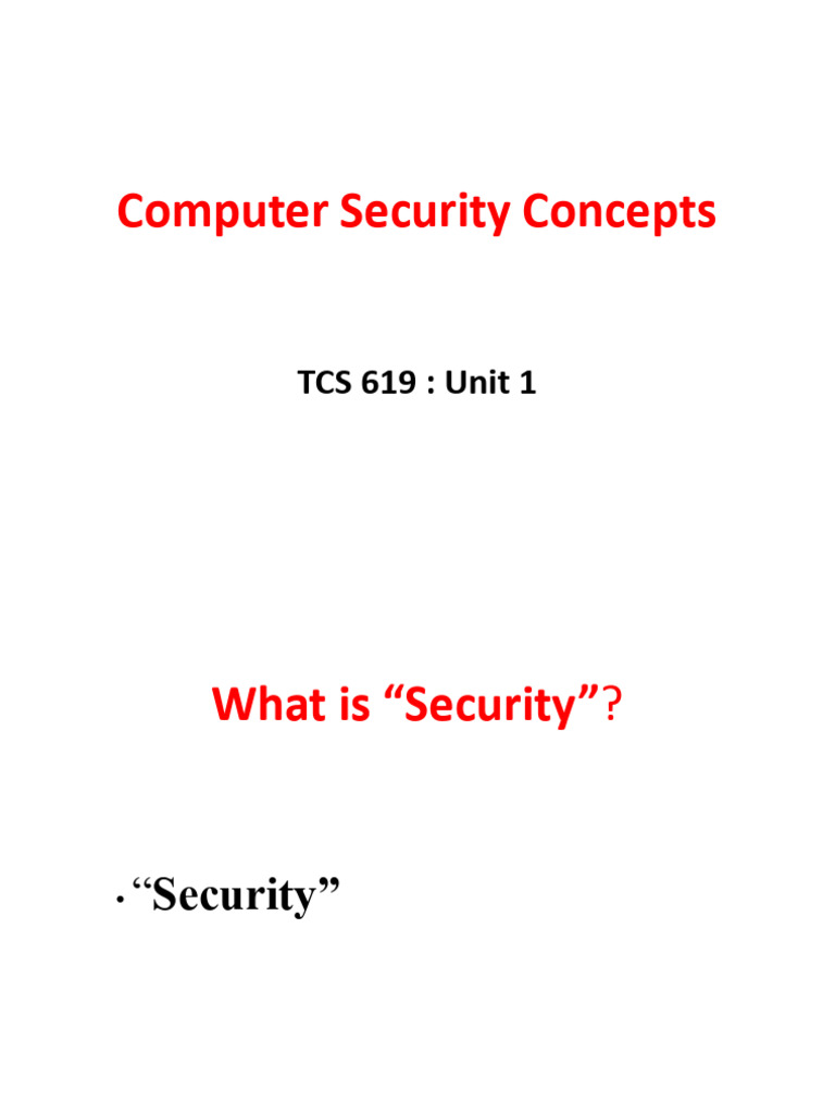 Overview of Computer Security Concepts | PDF | Security | Computer Security