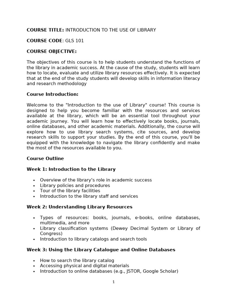 GLS 101: Library Resource Skills | PDF | Libraries | Citation