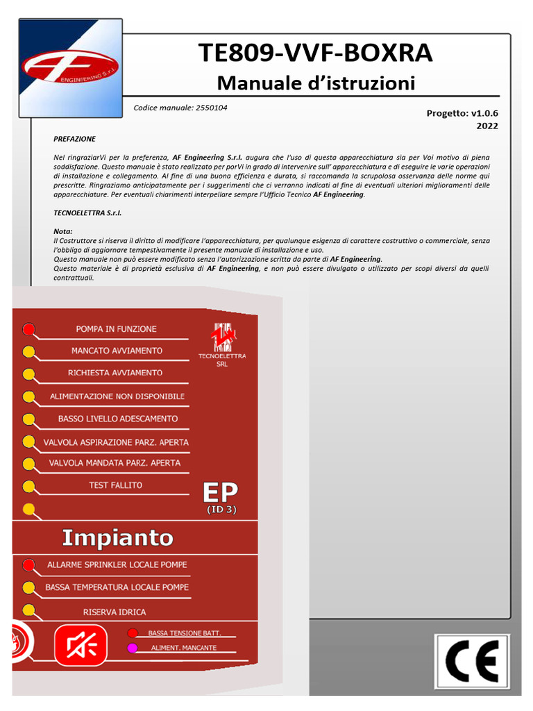 MANUALE - TE809VVF-BOXRA-V1.0.6 - Rev2 - AF | PDF