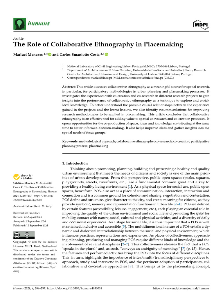 Collaborative Ethnography in Placemaking | PDF | Ethnography | Methodology