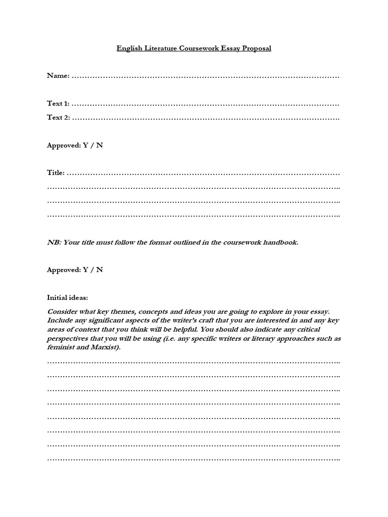 English Literature Essay Proposal Guide | PDF