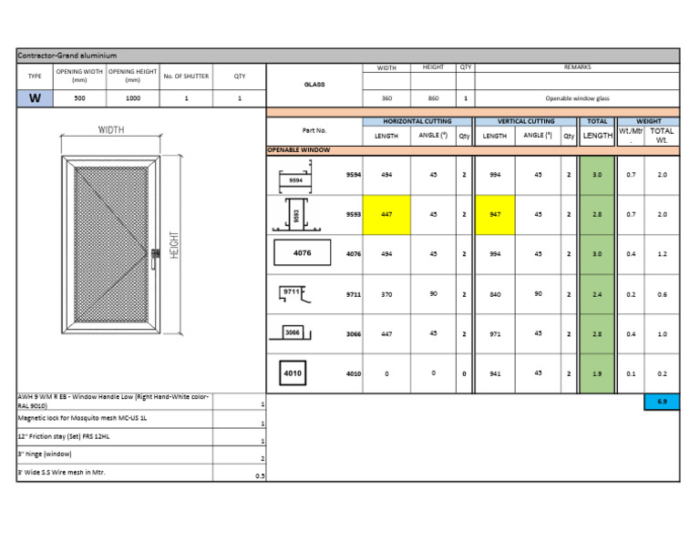 Aluminium Window Specifications and Parts | PDF | Window | Equipment