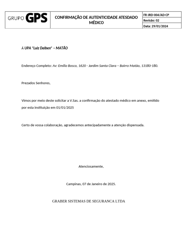 MODELO-Confirmação de Autenticidade Atestado Médico 3 | PDF