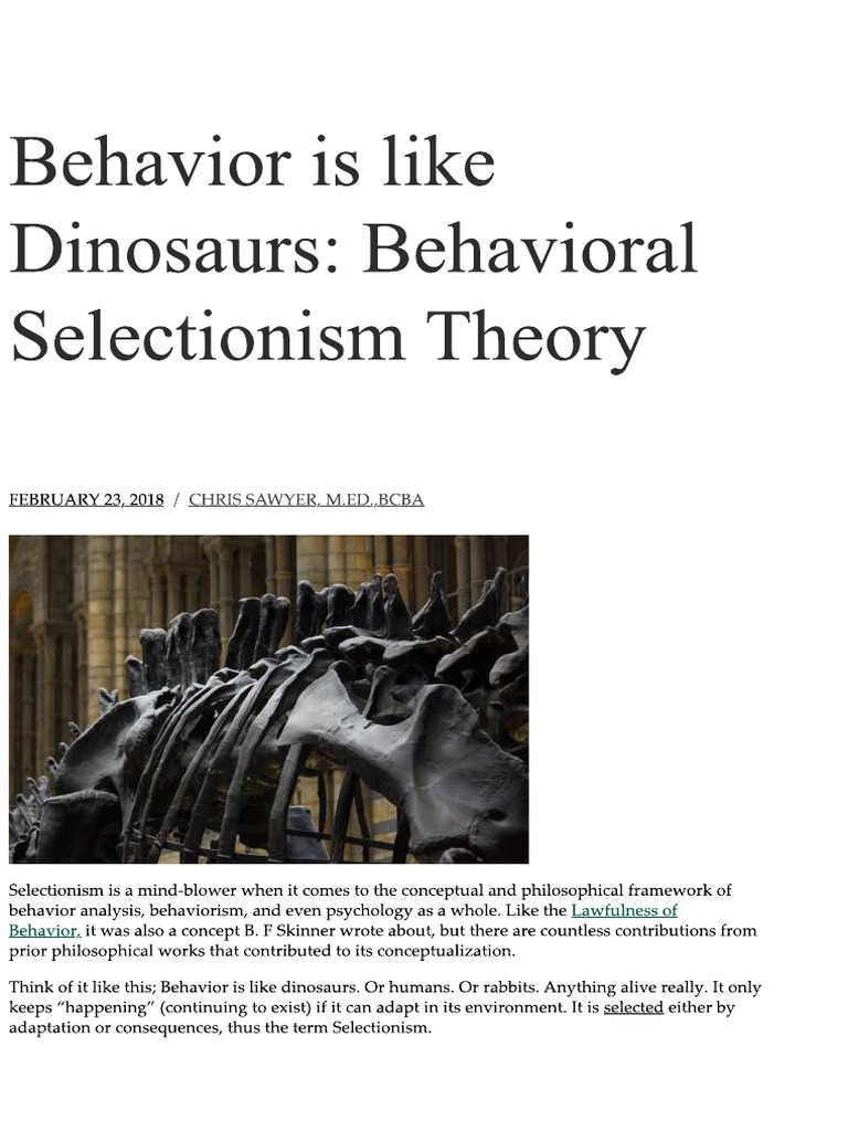 1.1 Article Selectionism | PDF