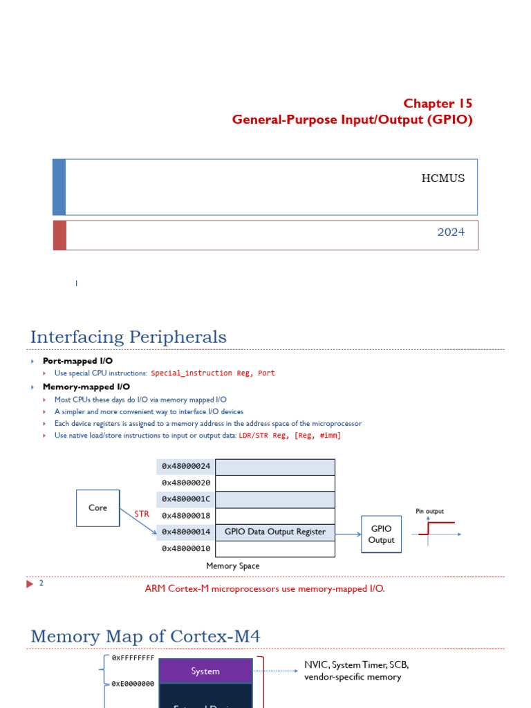 GPIO Interfacing with ARM Cortex-M4 | PDF | Electrical Engineering ...