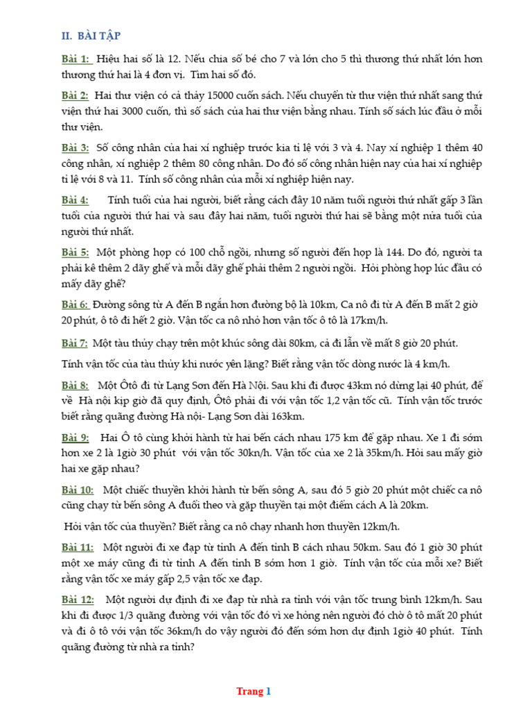 Bai Tap Toan Lop 8 Giai Bai Toan Bang Cach Lap Phuong Trinh | PDF