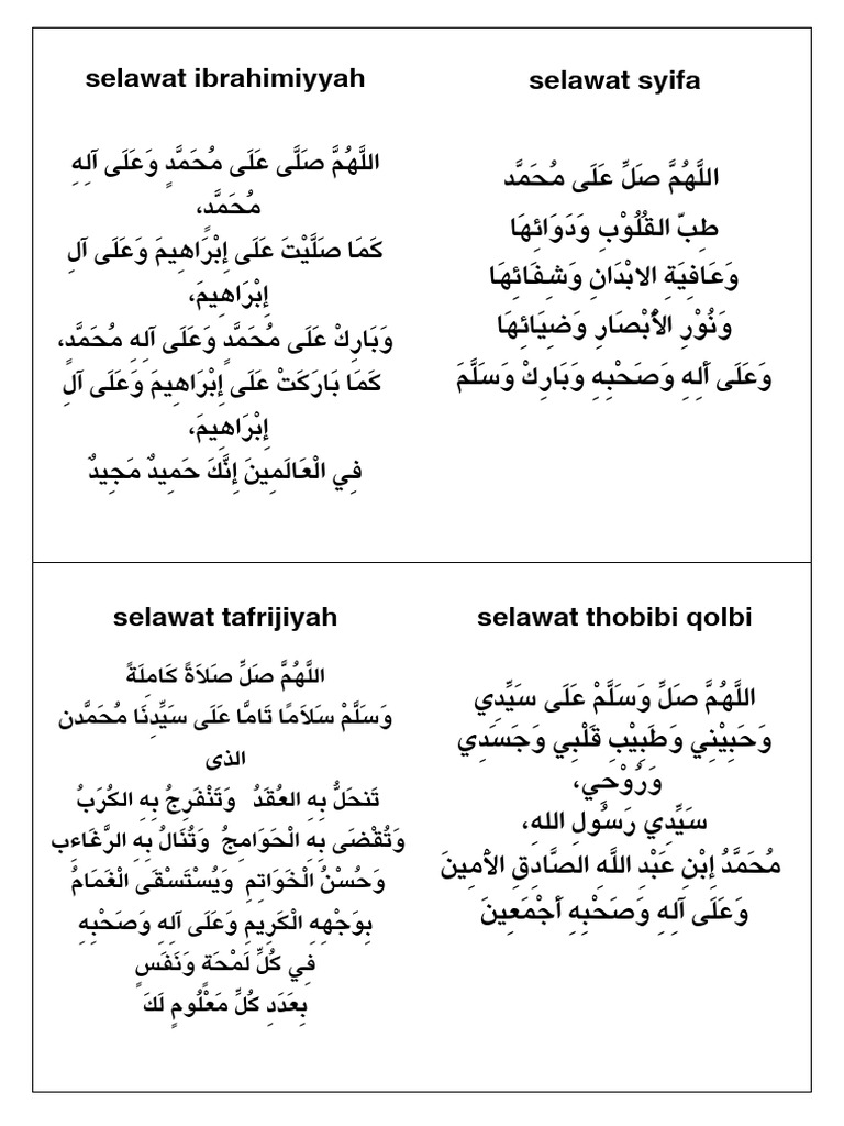 Selawat-Selawat Mini Template | PDF