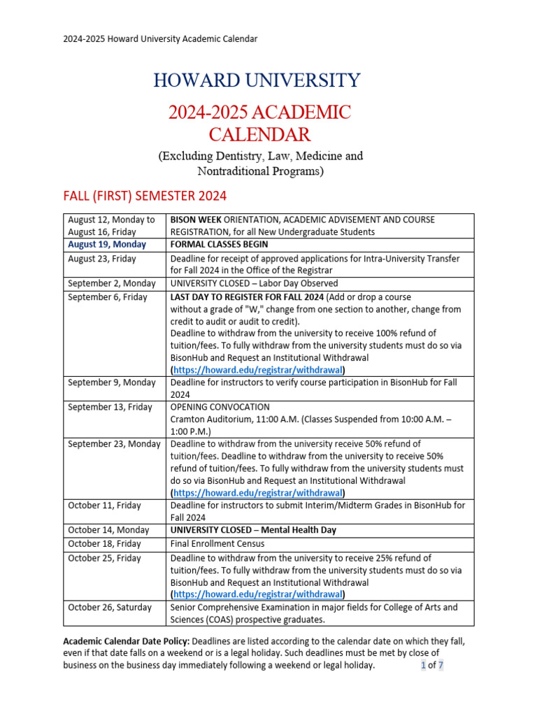 2024-2025 Academic Calendar 11.19.24 | PDF | Academic Term ...
