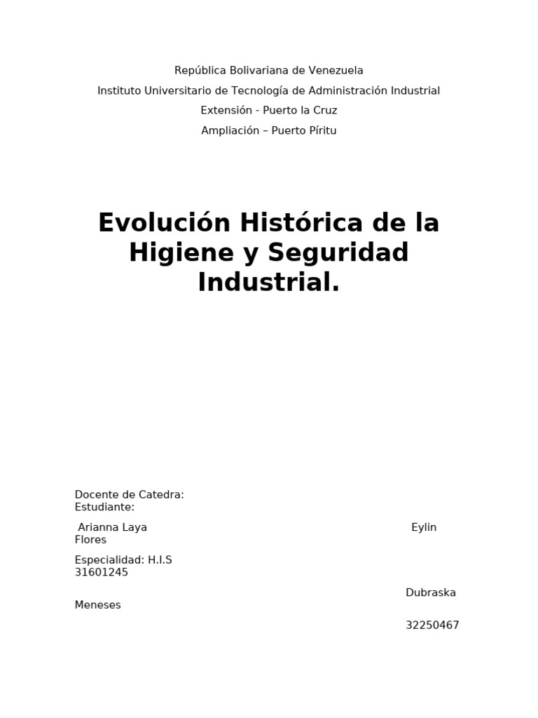 Higiene y Seguridad Industrial | PDF | Seguridad y salud ocupacional ...