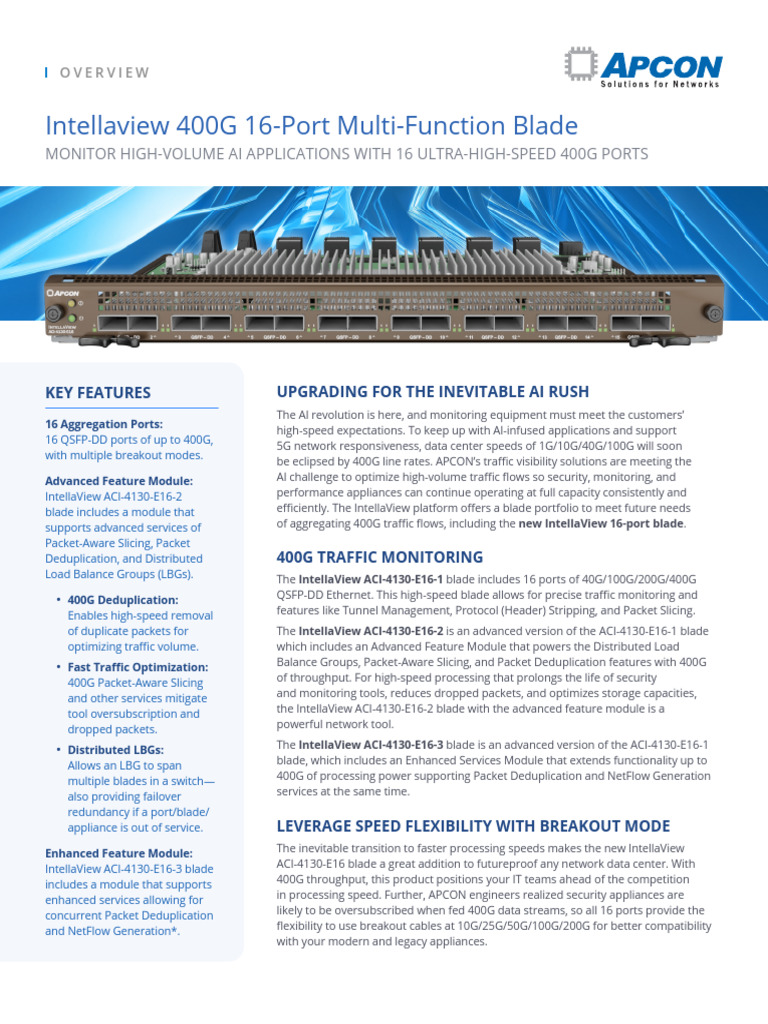400G Multi-Function Blade Overview | PDF | Network Switch | Computer ...