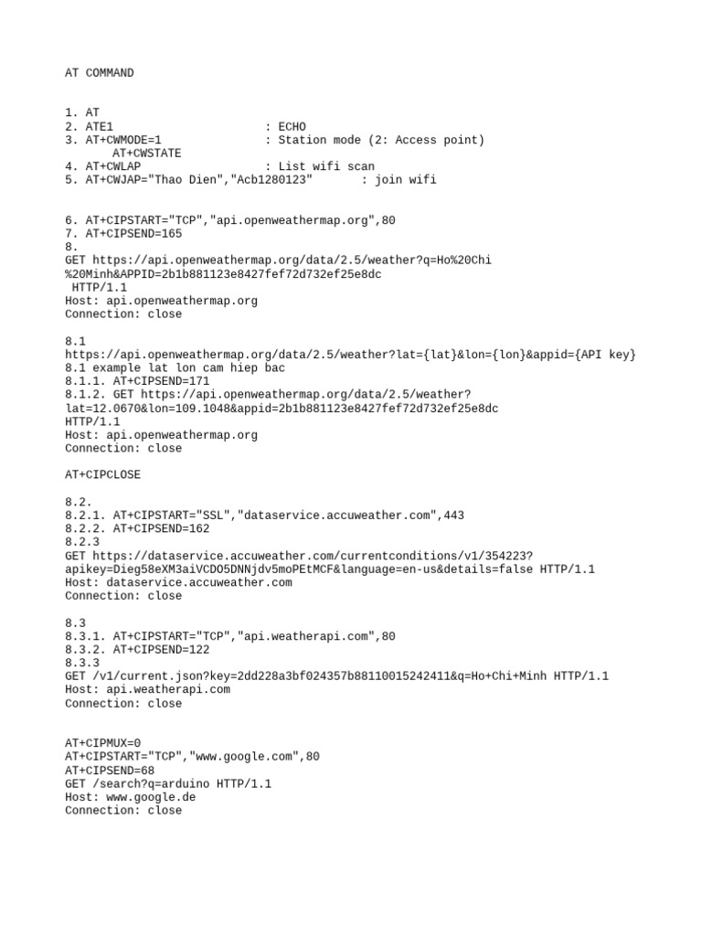 Esp32 at Command | PDF