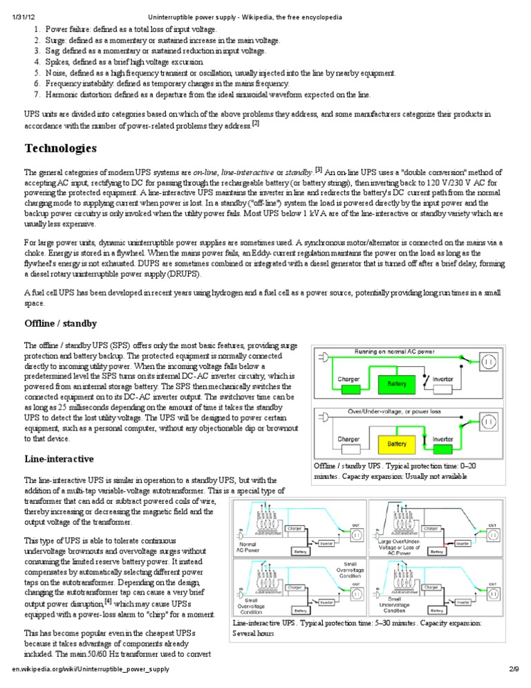 Uninterruptible Power Supply Wikipedia, The Free Encyclopedia PDF