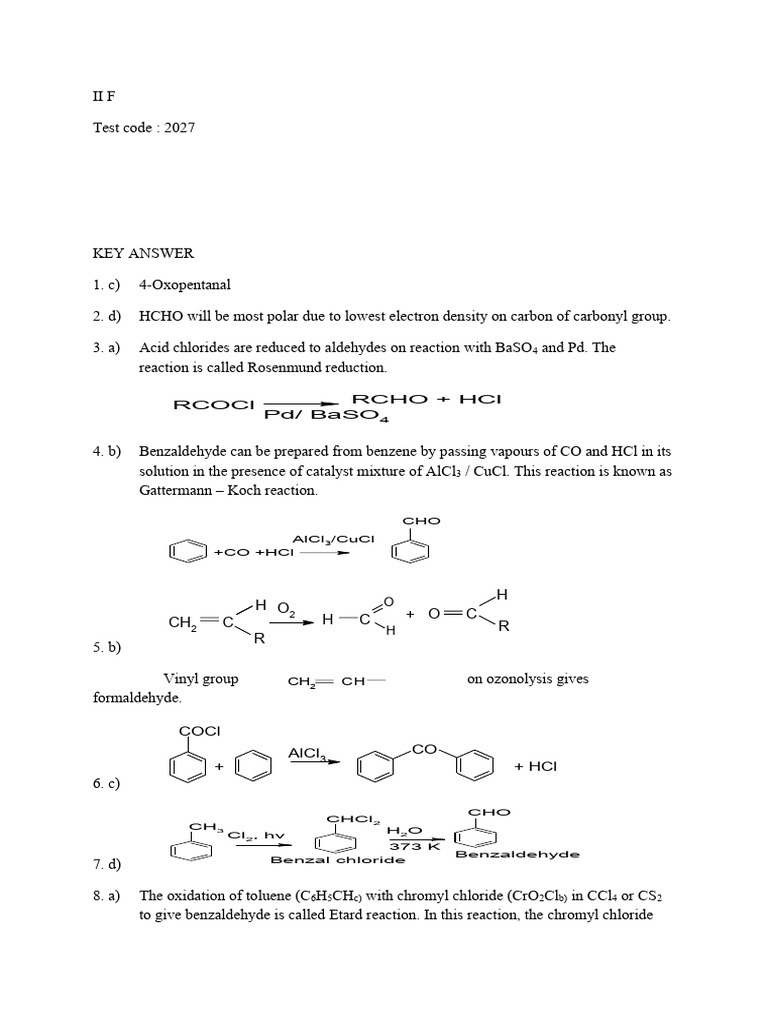 Carboxylic Acids and Aldehyde Reactions | PDF | Aldehyde | Acid