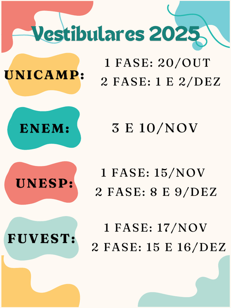 Datas Vestibulares 2025 | PDF