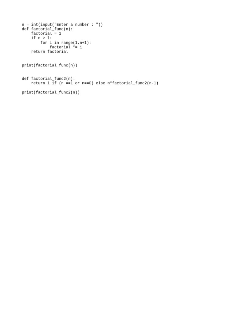 Python Factorial Functions Explained | PDF