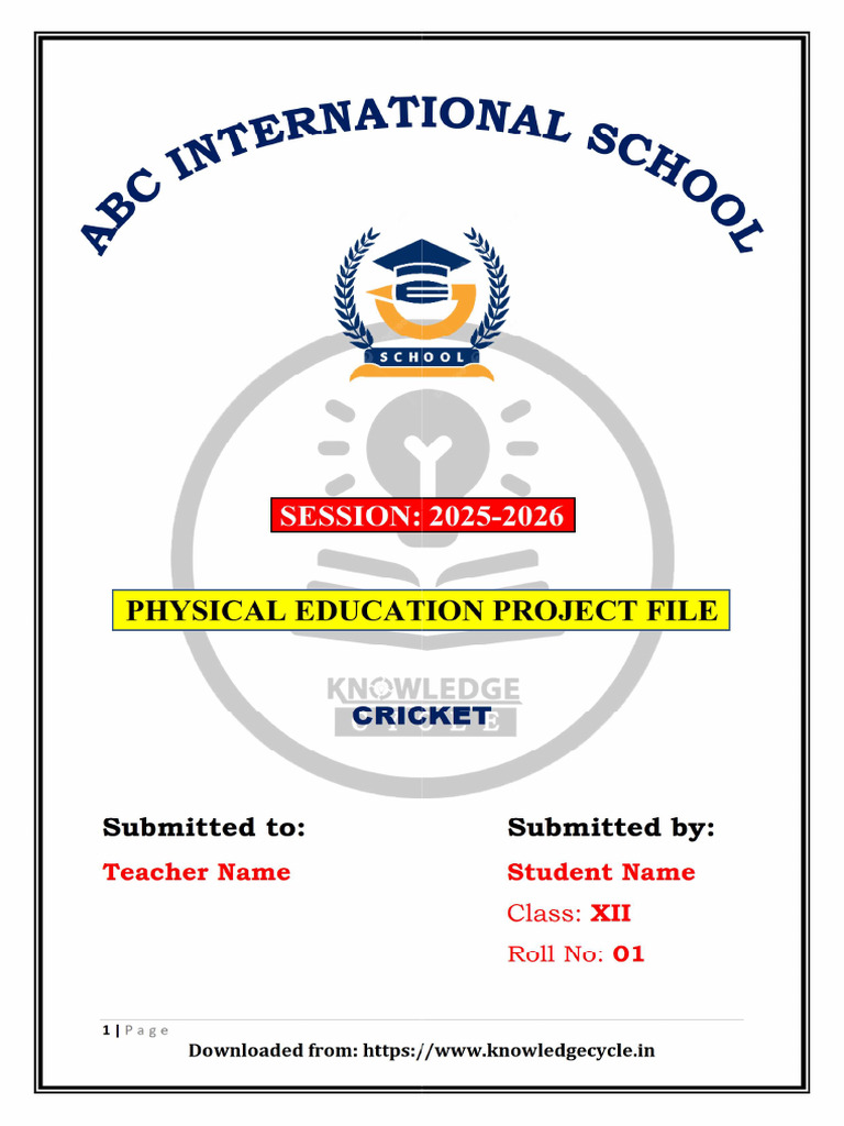 Cricket Project PDF Physical Education (P) | PDF