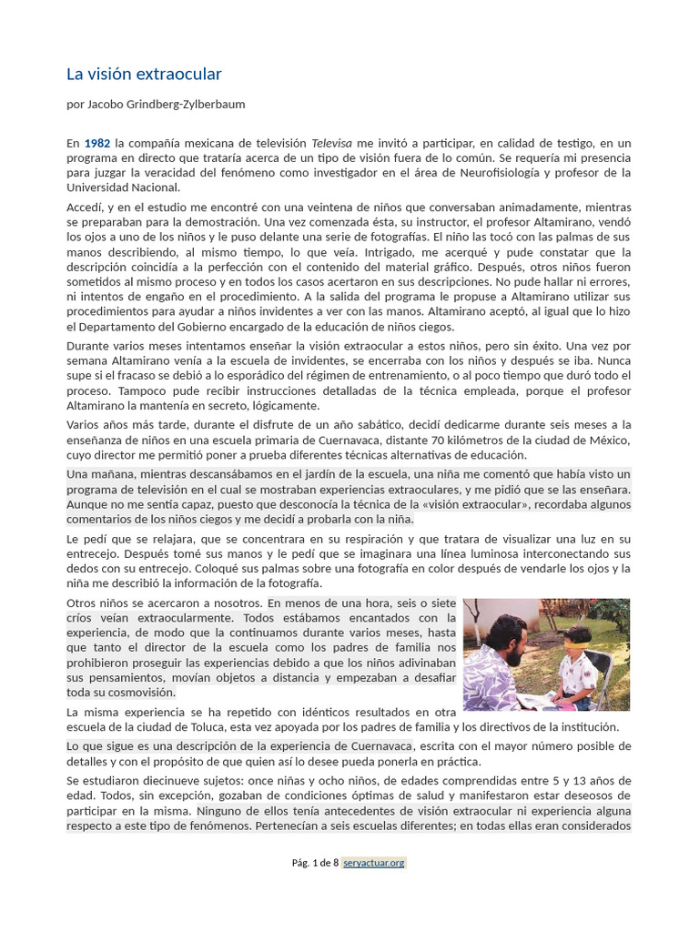 Experiencias de Visión Extraocular en Niños | PDF | Percepción ...
